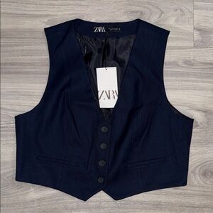 New Zara Dark Blue Vest